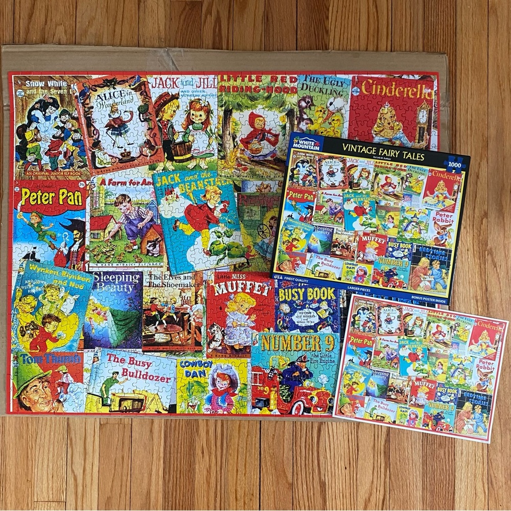 Vintage Fairy Tales Jigsaw Puzzle 1000 Piece White Mountain Complete - Picture 13 of 13